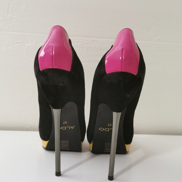 Aldo Open Toe Platform Heels Pink Womens Size 37 - Picture 6 of 9